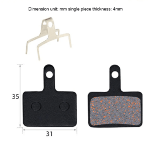 Electric bike brake pads, for Ridstar H26 and other models, 2 pcs. (pair)