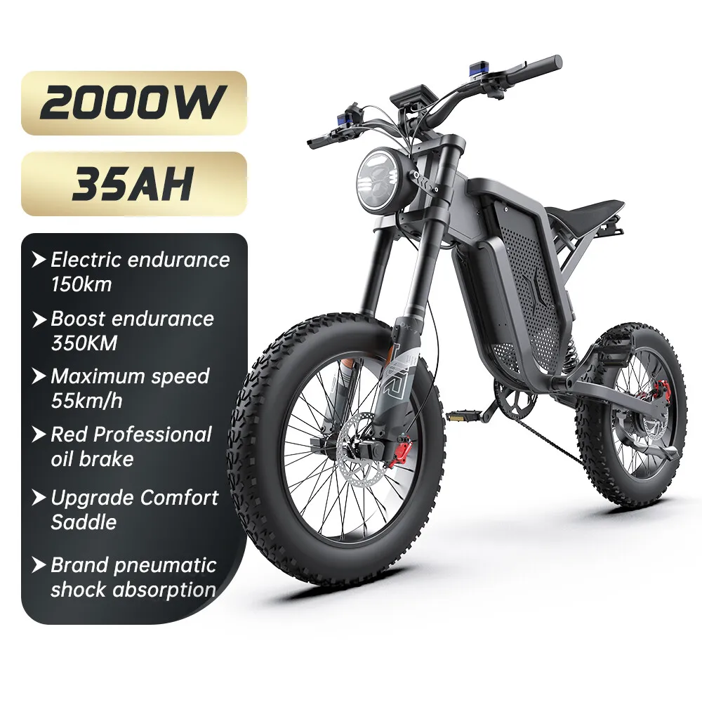 Electric Bike EKX X21, 2000W, 48V, 35Ah, 20” Fat Tire Mountain Bicycle E-bike – Bild 2