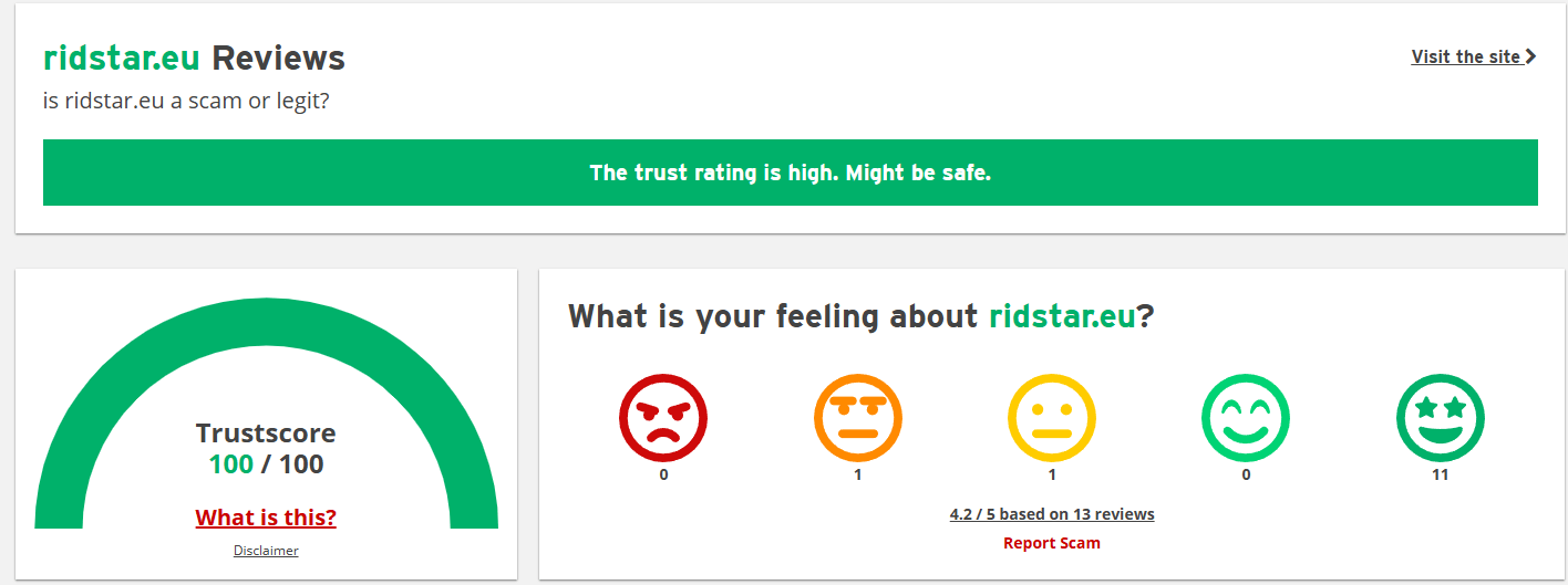 Ridstar-Vertrauen